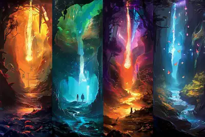 Four Panel Environmental Concept Illustrator