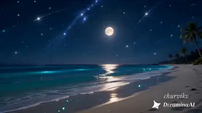 Kinematografisches Biolumineszierendes Strand-Entspannungsvideo