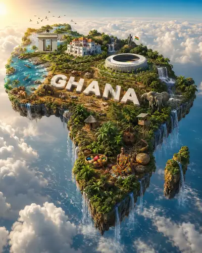 Floating Island Country Travel Poster