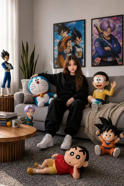 Ultra-Realistic Anime Collector Lifestyle Portrait