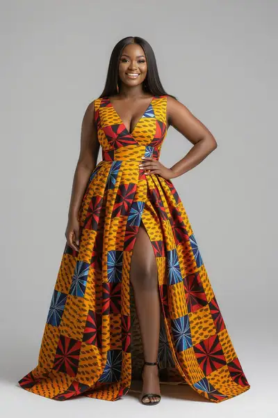 Photorealistic Fashion Photography of Kenyan Kitenge Dress