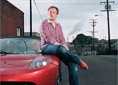 Elon Musk Tesla Roadster Comedy Animation Prompt