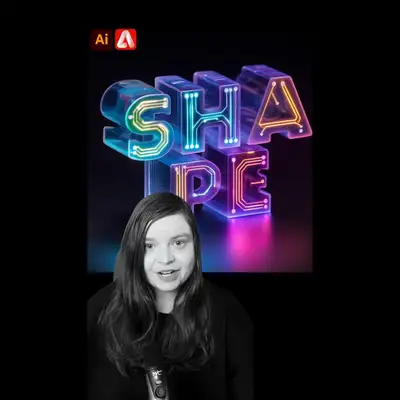 3D Text with Glowing Neon Circuits Inside