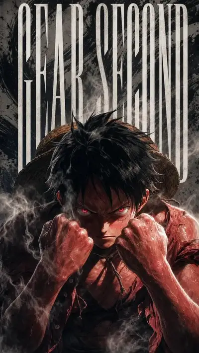 Gear-Second-Luffy-Anime-Kampfposter mit Haki-Beschichtung
