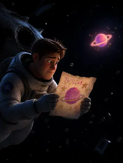 Astronaut with Daughter's Star Map
