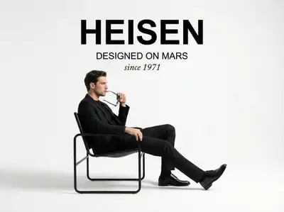 Minimalist studio fashion ad with bold typography