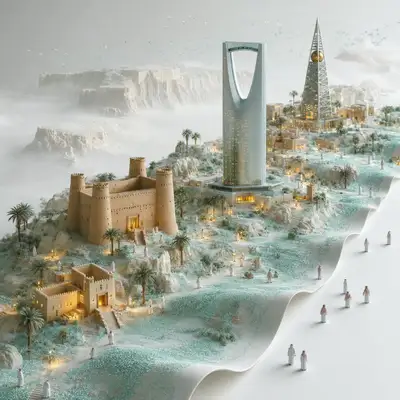 Miniature City in Flowing Landscape Replication