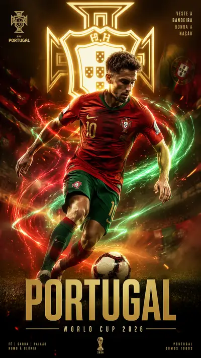 Portugal national team World Cup 2026 sports poster