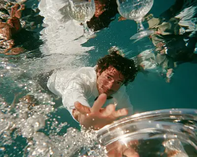 Underwater Infinity Pool Dinner Party Photo
