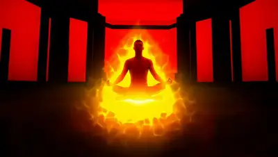 Floating Yoga Master with Energy Aura