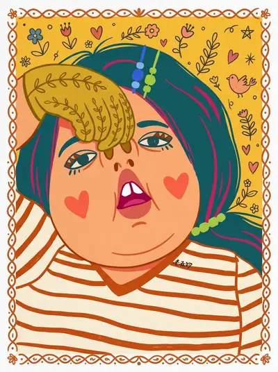 Decorative folk flat illustration style transformation