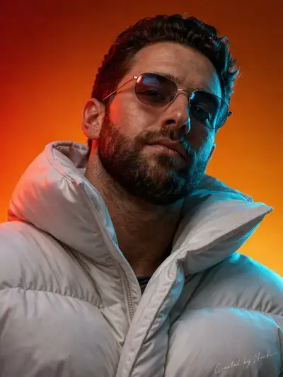 Cinematic Studio Portrait With Dual Color Lighting