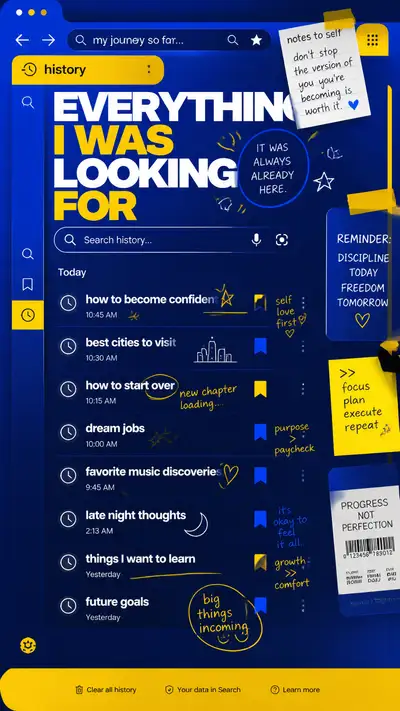 Giant search history interface editorial poster