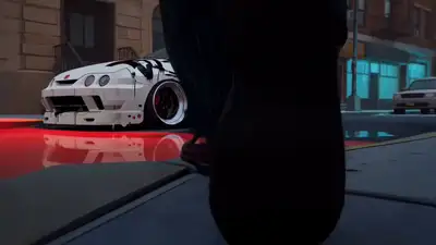 Stylized 3D Neon Street Racing Sequence