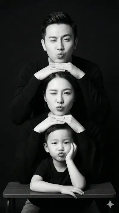 Three Layers of Happiness Studio Portrait Prompt