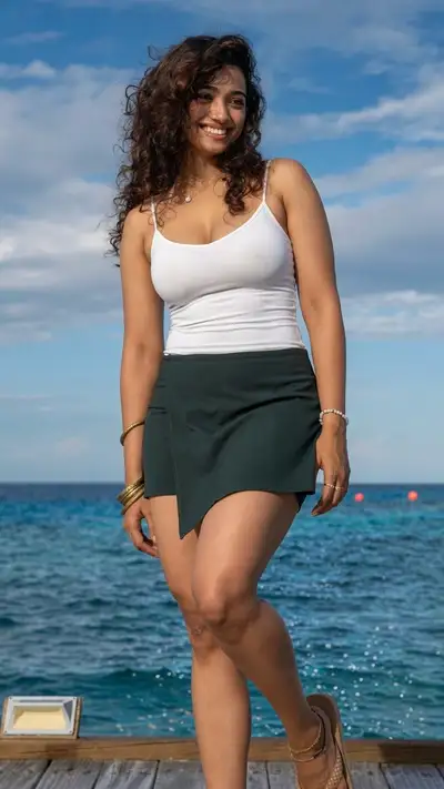 Photorealistic Portrait of Indian Woman on Pier