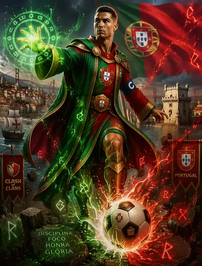 Portugal captain reimagined as a Clash of Clans wizard