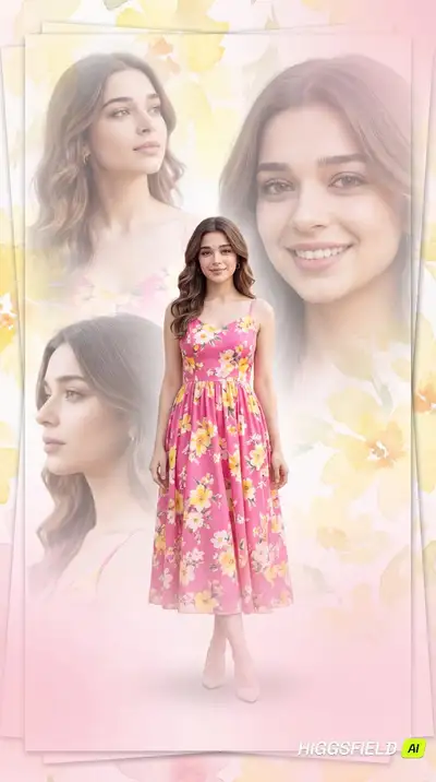 Dreamy Floral Dress Photo Collage