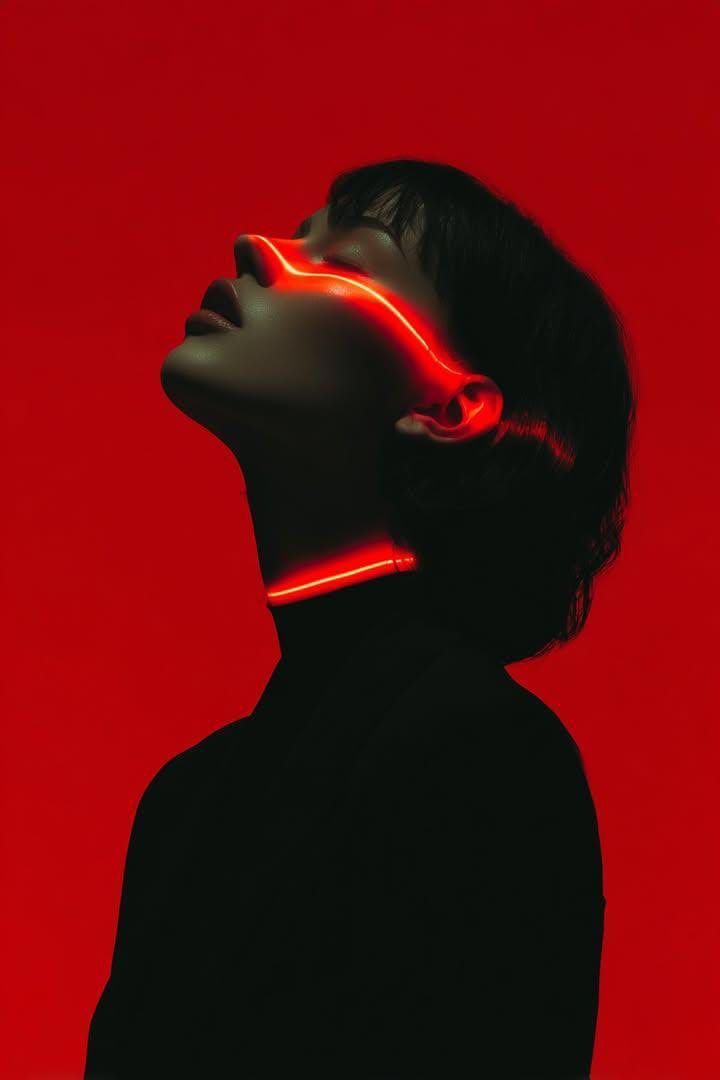 Cyberpunk Neon Portrait - Cinematic Side Profile with Futuristic Lighting
