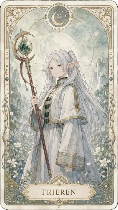 Tarot card portraits for a fantasy anime duo