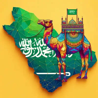 Saudi Sadu Camel and Map Art Prompt