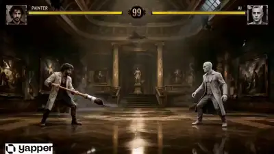 Painter vs AI Arcade Fighting Cinematic