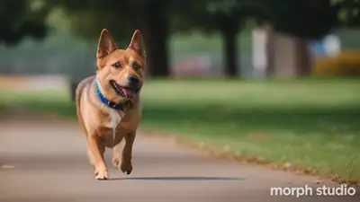 Closeup Dog Running to You
