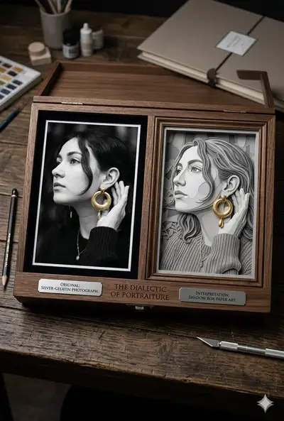 Dialectic of Portraiture: Photo vs Paper Art