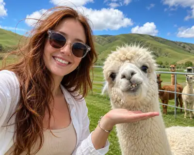 Sunny Selfie with Alpaca