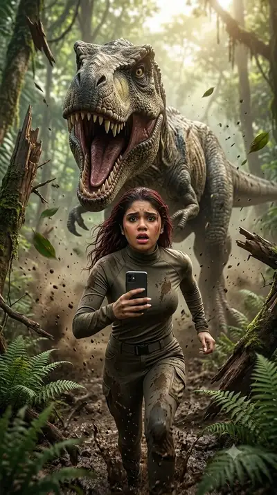 Jurassic Selfie Run: Fotorealistische Dino-Jagd