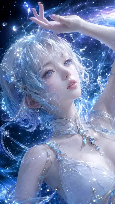 3D CG Oriental Fantasy Floating Beauty Portrait