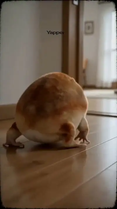 Photorealistic Cinematic Video of Plump Dog Meme