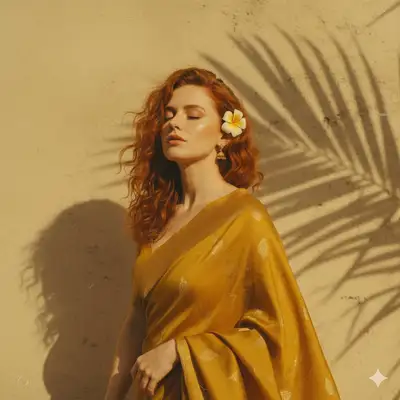 Retro-Vintage Saree Portrait with Nostalgic Warmth