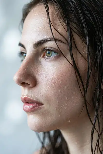 Extreme Wet Close-Up Portrait Prompt