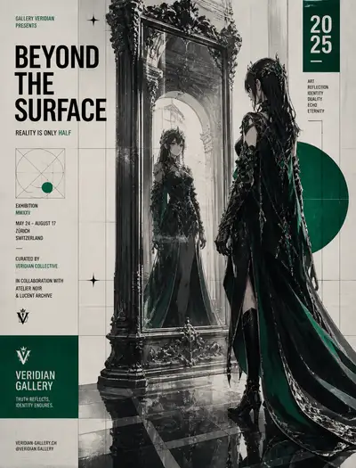 Anime Fantasy Meets Swiss Modernist Editorial Poster