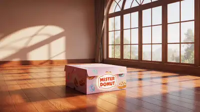 Surreal Donut-Themed Room with Hamster