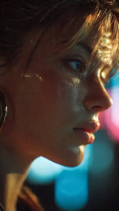 Cinematic Portrait with Double Exposure Night City