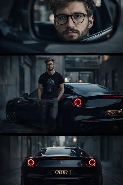 Cinematic Triptych Automotive Portrait