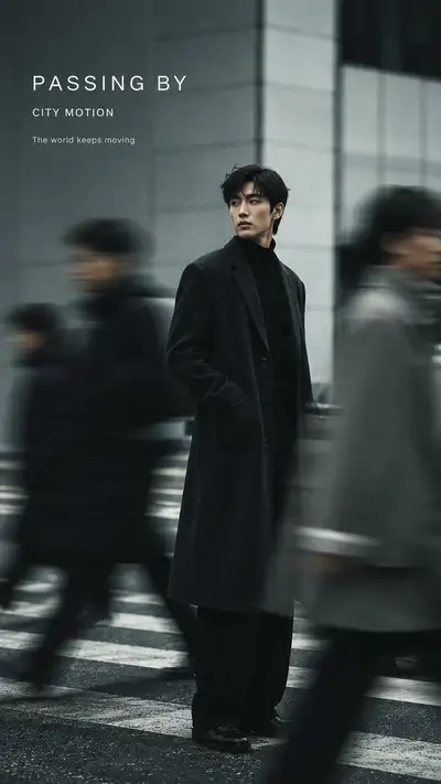 Vertical Fashion Editorial Poster with Motion Blur