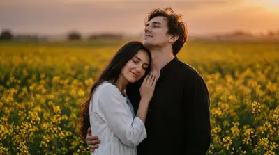 Cinematic Romantic Mustard Field Portrait