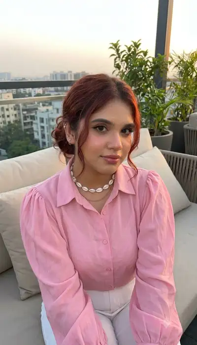Evening Rooftop Portrait with Radiant Makeup