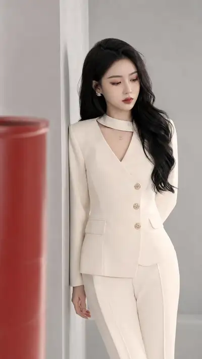 写实风格的亚洲女性时尚编辑肖像