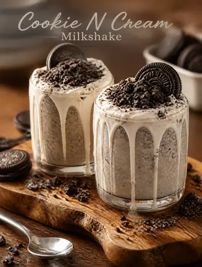 Cookies and cream milkshake commercial food photo