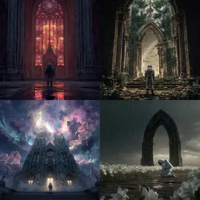 Gothic Astronaut Art Prompt Template