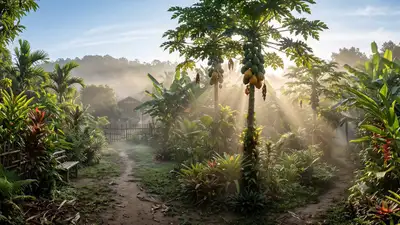 Peaceful Tropical Morning Landscape Video Prompt
