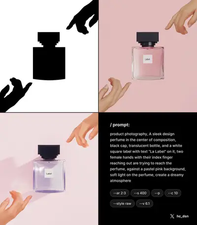 Product Photography: Perfume with Hands Reaching