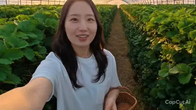 日本でのいちご狩りをリアルに描くスマートフォン自撮りVlog