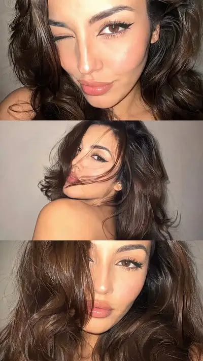 Y2K-style 3-panel selfie photo collage