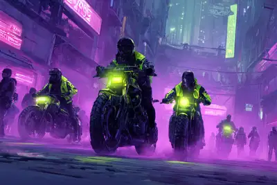 Cyberpunk Neon Rebellion Scene Prompt