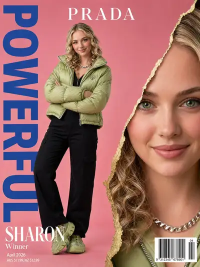 Fashion Magazine Cover with Split-Screen Effect